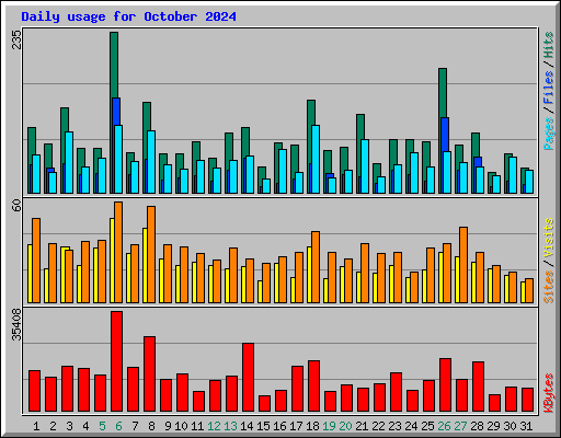 Daily usage for October 2024