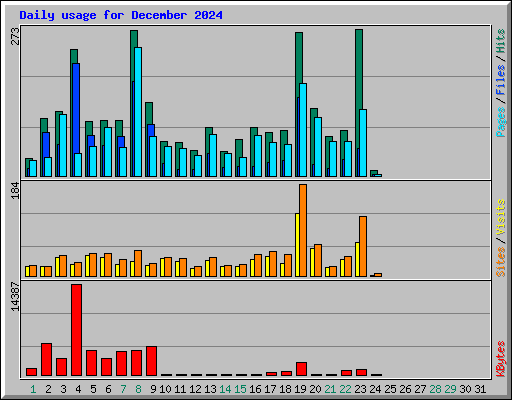 Daily usage for December 2024